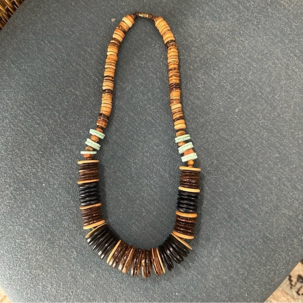 Vintage Elegant Chunky Brown and Tan Beaded Necklace Mother's Day